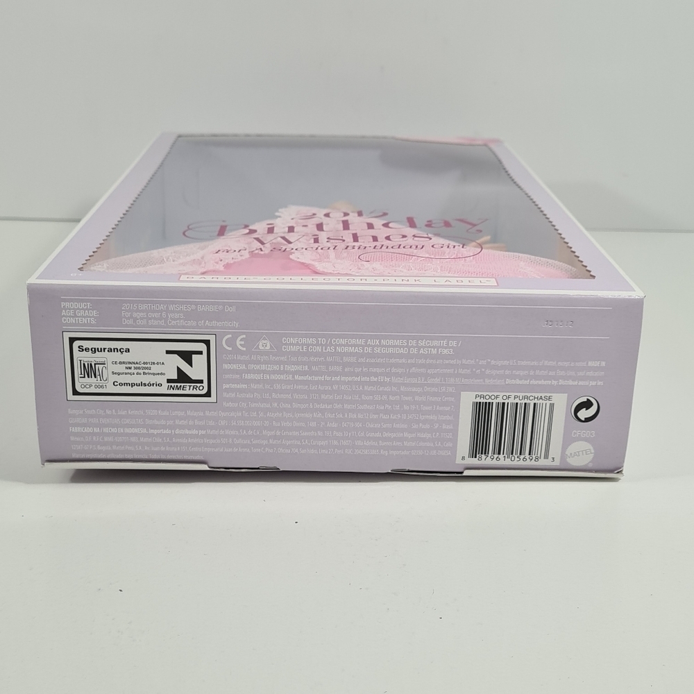 Birthday Wishes Barbie Doll Blonde Mattel 2015 Pink Dress - Picture 7 of 9